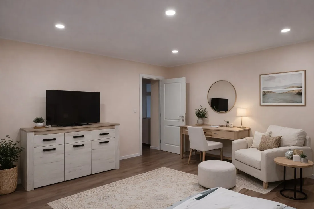 Salón y dormitorio reformados por Reformas Julio Valladolid en Valladolid